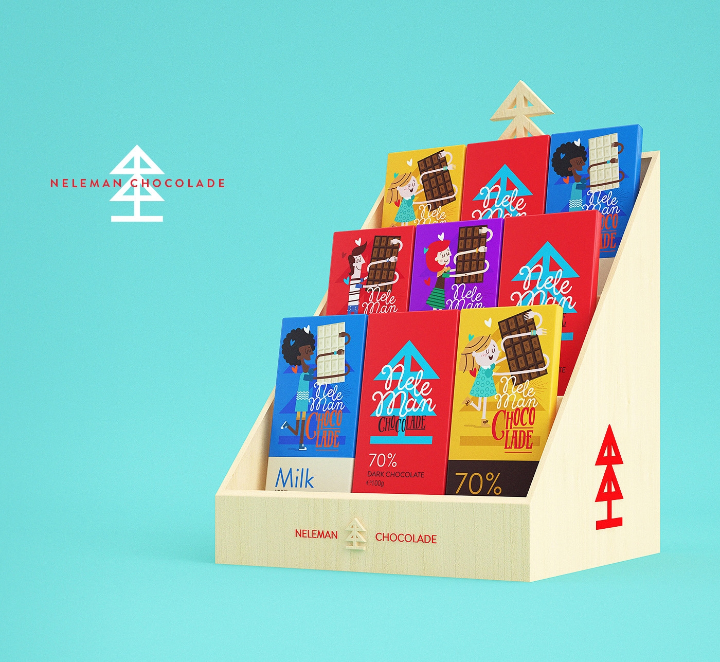Neleman公司的童趣食品巧克力棒系列包裝設(shè)計(jì)